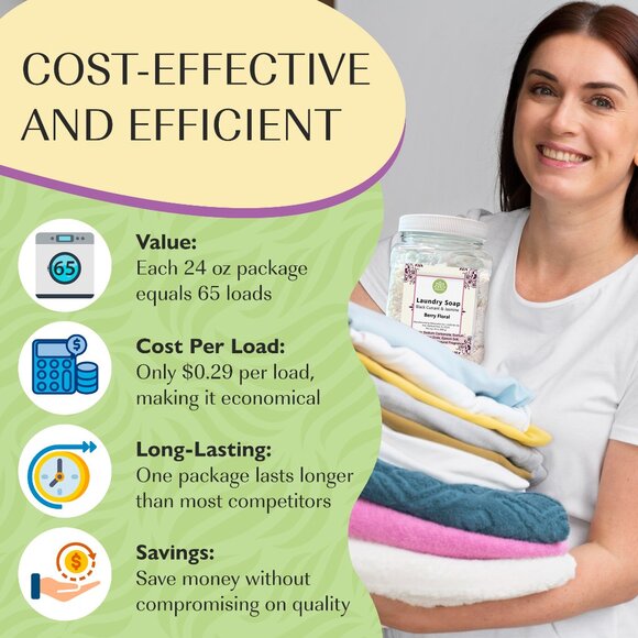 Black Currant And Jasmine Scent Laundry Soap 24 oz Gentle and Effective Cleaning - Picture 7 of 8